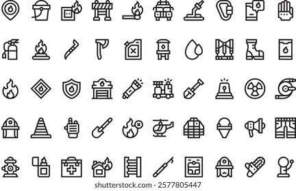 Firefighter icons High-Quality Vector Icons Collection with Editable Stroke. Ideal for Professional and Creative Projects.