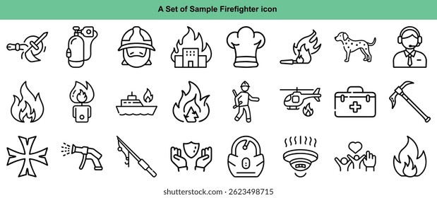 Firefighter Icons: Safety, Rescue, Emergency Services