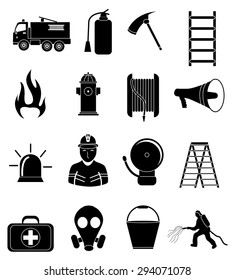 Firefighter icons set
