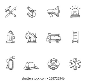 Firefighter icons in sketches