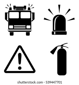 Firefighter icons  vector set