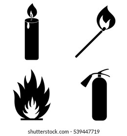 Firefighter icons  vector set