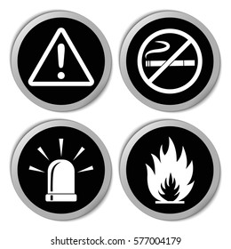 Firefighter icons - vector stickers  set