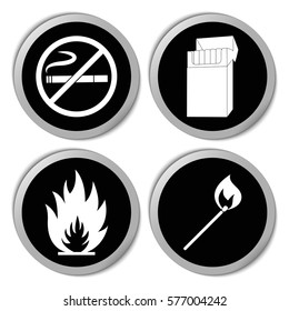 Firefighter icons - vector stickers  set