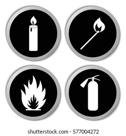 Firefighter icons - vector stickers  set