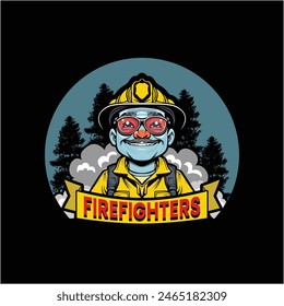 firefighter illustration funny cool humorist