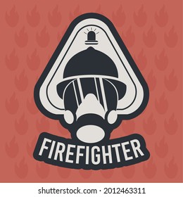 firefighter illustration with gas mask