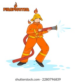firefighter illustration in vector form