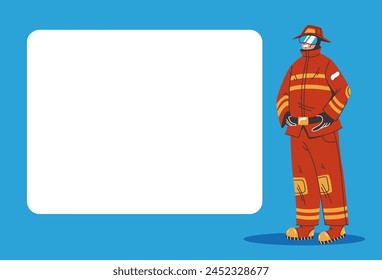 Firefighter instruction information banner poster concept. Vector graphic design illustration element