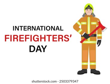 Firefighter. International Firefighters Day. Vector Illustration.