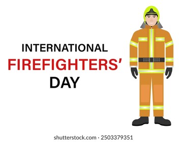 Firefighter. International Firefighters Day. Vector Illustration.