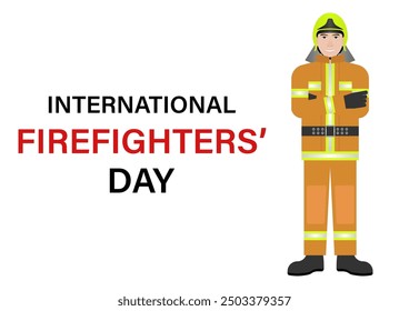 Firefighter. International Firefighters Day. Vector Illustration.