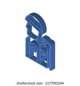Firefighter isometric left top view 3D icon