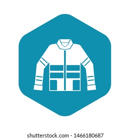 Firefighter jacket icon. Simple illustration of firefighter jacket vector icon for web