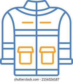 Firefighter Jacket vector icon. Can be used for printing, mobile and web applications.