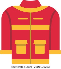 Firefighter Jacket vector icon. Can be used for printing, mobile and web applications.