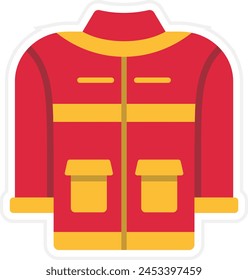 Icono de Vector de la chaqueta del bombero. Se puede utilizar para la impresión, aplicaciones móviles y de Web.