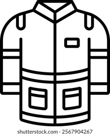 Firefighter Jacket vector icon. Can be used for printing, mobile and web applications.