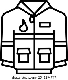 Firefighter Jacket Vector Illustration Detailed Icon