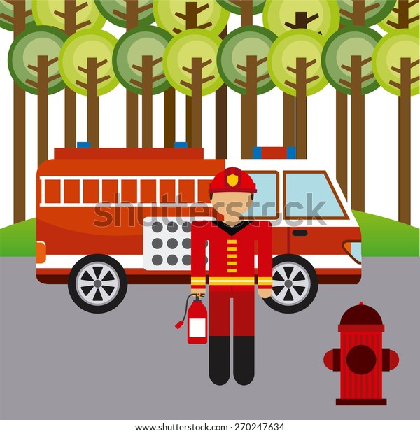 firefighter job design, vector illustration eps10\
graphic 