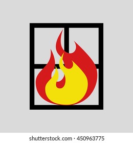 firefighter job with fire icon, vector illustration
