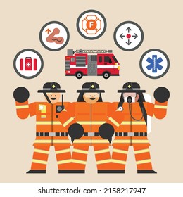 Feuerwehrheber-Auftrag Flach-Design-Zeichen-Illustration