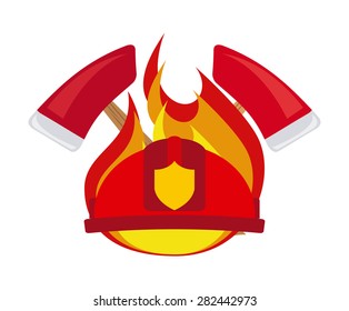 firefighter label design, vector illustration eps10 graphic 