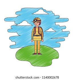 firefighter in landscape character