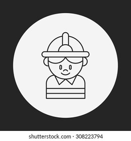 firefighter line icon