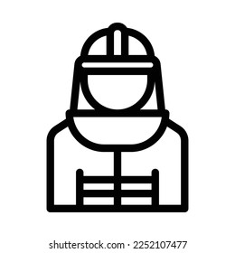 firefighter line icon illustration vector graphic