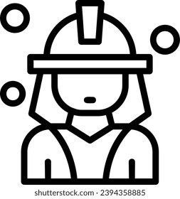 Firefighter Linear Icon Vector Design