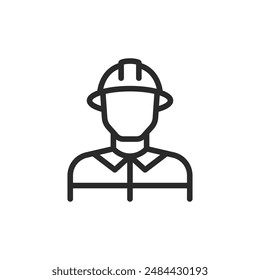 Firefighter, linear style icon. firefighting and emergency response. Editable stroke width