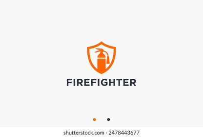 firefighter logo design vector silhouette illustration