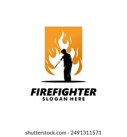 Firefighter Logo Design Vector Template