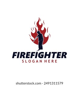 Firefighter Logo Design Vector Template