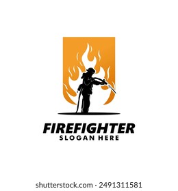 Firefighter Logo Design Vector Template