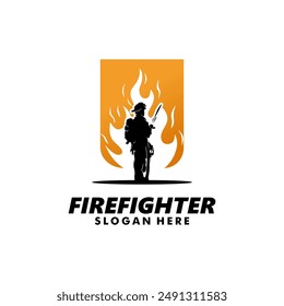 Firefighter Logo Design Vector Template