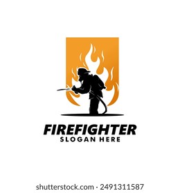 Firefighter Logo Design Vector Template