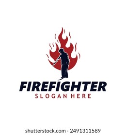 Firefighter Logo Design Vector Template