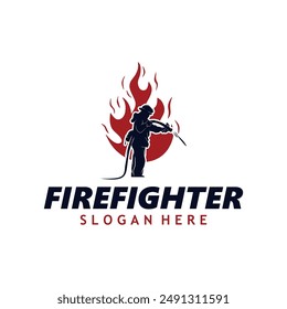 Firefighter Logo Design Vector Template