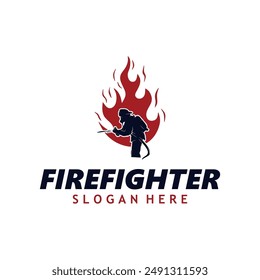 Firefighter Logo Design Vector Template