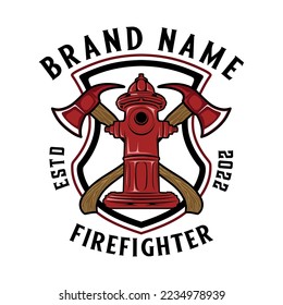 firefighter logo emblem sign. with a simple concept