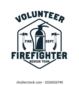 firefighter logo, emblems and insignia with text space for your slogan / tagline. vector illustration