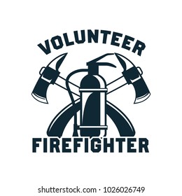 firefighter logo, emblems and insignia with text space for your slogan / tagline. vector illustration