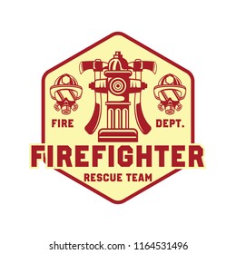 firefighter logo, emblems and insignia with text space for your slogan / tagline. vector illustration