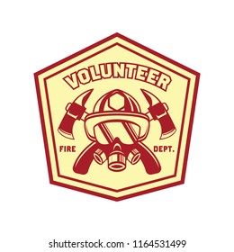 firefighter logo, emblems and insignia with text space for your slogan / tagline. vector illustration