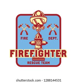 firefighter logo, emblems and insignia with text space for your slogan / tagline. vector illustration