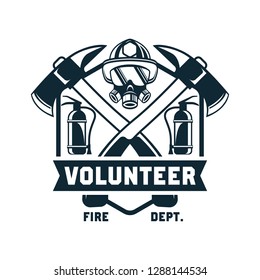 firefighter logo, emblems and insignia with text space for your slogan / tagline. vector illustration