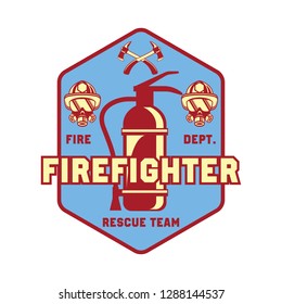 firefighter logo, emblems and insignia with text space for your slogan / tagline. vector illustration