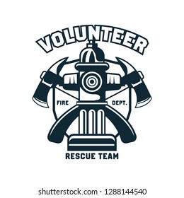 firefighter logo, emblems and insignia with text space for your slogan / tagline. vector illustration